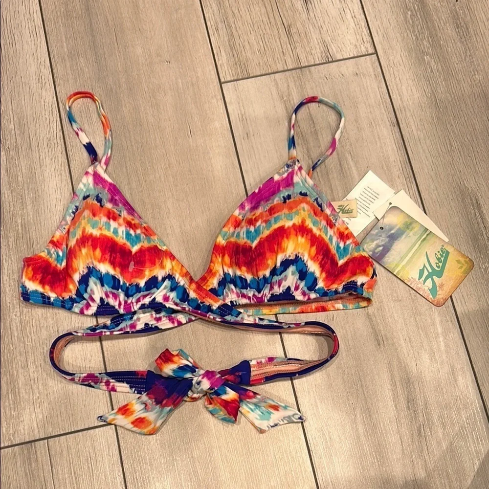 Hobie tie dye swim bikini top size small